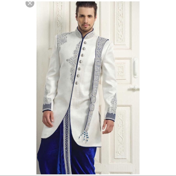 white sherwani suit